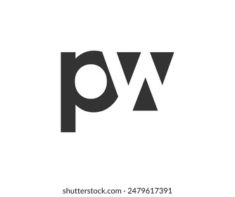 PW creative geometric initial based modern and minimal logo. Letter p w trendy fonts. Universal professional elegant techno vector design.