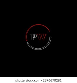 PW creative modern letters logo design template