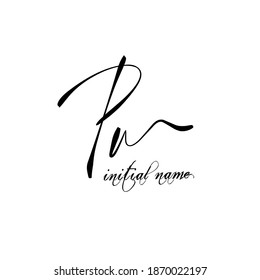 Pw handwritten logo for identity