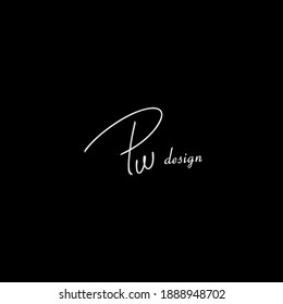  PW handwritten logo for identity