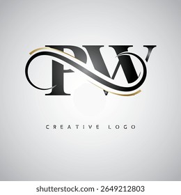 PW Infinity Monogram Logo – Elegant Modern Letter mark Design with Luxury Loop and Stylish Branding Symbol
