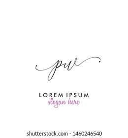 PW Initial beauty monogram logo vector