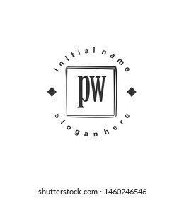 PW Initial beauty monogram logo vector