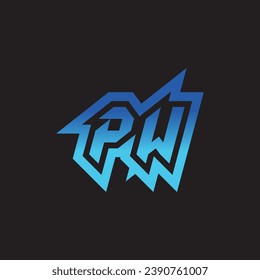 Diseño inicial de logotipo de inspiración PW, soporte e ideas de clan de juegos