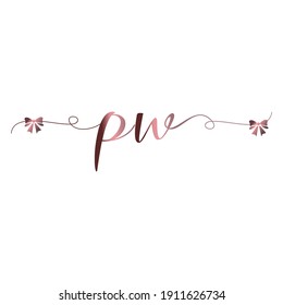 PW Initial logo handwriting modern luxury fashion
