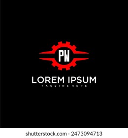 PW initial monogram for automotive logo design vector