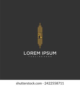 PW initial monogram business logo