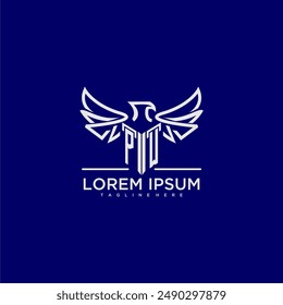 PW initial monogram for business logo with eagle image