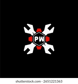 PW initialen Vektor Stok Otomotif logo ontwerp