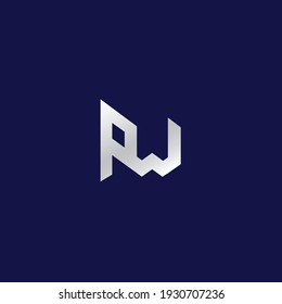 PW-Brief-Anfangsmaskulin-Logo einfach, modern und sauber