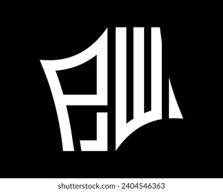 Dibujo vectorial de diseño de logotipo de letra PW.