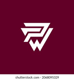 Logotipo de marca de lettermark PW. la combinación de las letras P y W en una forma nueva, original y moderna