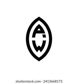 PW line geometric monogram with high quality professional design that will print well