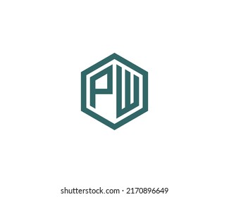 PW Logo design vector template