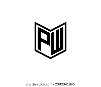 PW logo design vector template