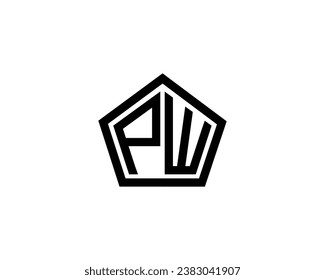 PW logo design vector template