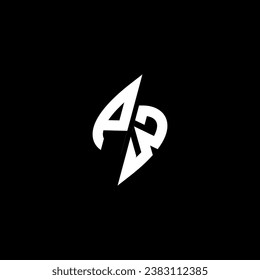PW monogram esport logo design with cool shape concept in vector