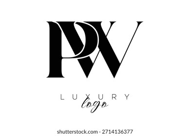 PW Serif Letter Monogram Typography Logo for Elegant Premium Branding Identity