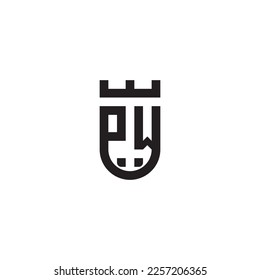 PW shield concept retro logo in high quality professional design that will print well across any print media