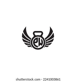 PW simple fitness gym concept in high quality professional design that will print well across any print media