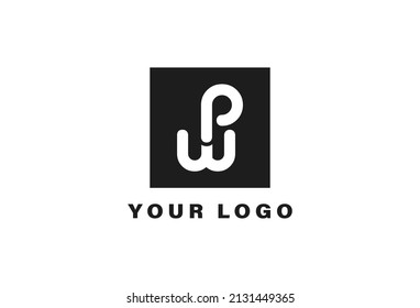 PW square logo design template
