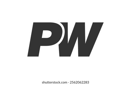 PW Techno Editable Font Logo For Corporate Branding. Bold, Futuristic Design With Unique Typographic Ideas. Minimal Custom Type And Dynamic Letter Variations For Promotion, Printing, And Book Titles