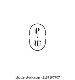 PW wedding logo concept in high quality professional design that will print well across any print media