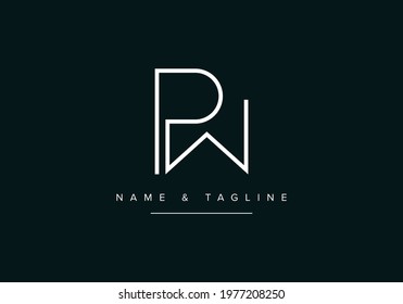 PW or WP Abstract initial monogram letter alphabet logo