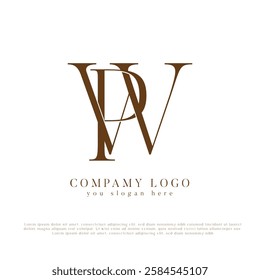 PW, WP, Abstract Letters Logo Monogram