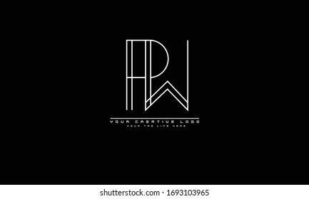 PW WP abstract vector logo monogram template