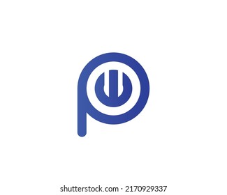 PW WP logo design vector template