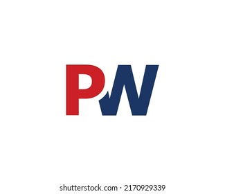 PW WP logo design vector template