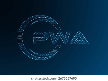 PWA low poly letter logo vector design. PWA lower poly logo design. Low poly logo.