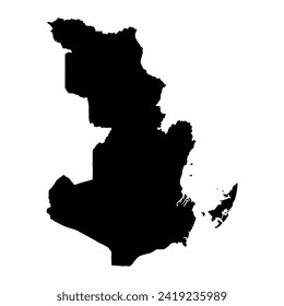Pwani Region map, administrative division of Tanzania. Vector illustration.