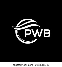 PWB letter logo design on black background. PWB creative circle logo. PWB initials  letter logo concept. PWB letter design.