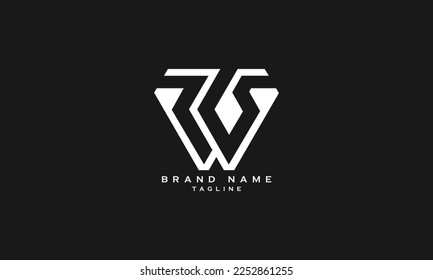 PWB, WB, BW, Resumen diseño inicial del logotipo del alfabeto en monograma