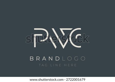 PWC abstract letter logo design. Modern Business Logo Design With Abstract Typography and Contemporary Style