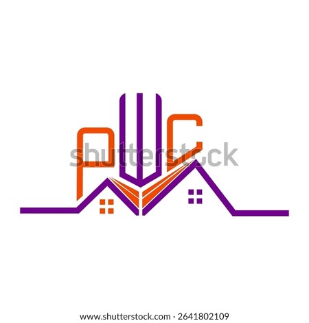PWC Real State logo design, PWC simple and modern logo. PWC luxurious alphabet design  