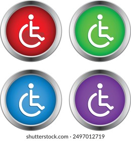 PWD Icon on a Rounded and Metallic Background Collection