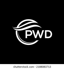 Pwd Letter Logo Design On Black Stock Vector (Royalty Free) 2188083713 ...