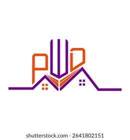 PWD Real State logo design, PWD simple and modern logo. PWD luxurious alphabet design  