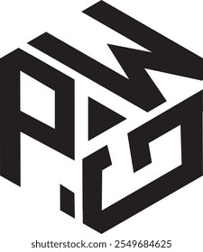 Diseño del logotipo de la forma del polígono de PWG, icono, símbolo, archivo del Vector 