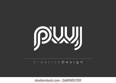 PWJ Criativo exclusivo moderno carta Logo Design. Elegante Monograma Logo Design com elementos decorativos e tipografia