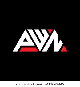 PWN triangle letter logo design with triangle shape. PWN triangle logo design monogram. PWN triangle vector logo template with red color. PWN triangular logo Simple, Elegant, and Luxurious design.