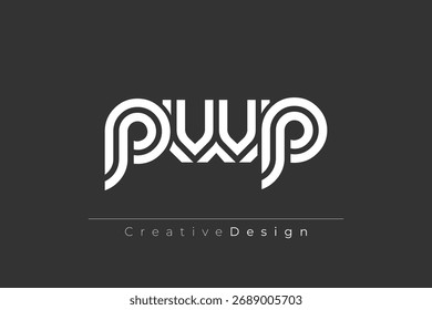 PWP Creative Diseño de logotipo de letra moderno único. Diseño elegante del logotipo del monograma con los Elementos decorativos y la tipografía