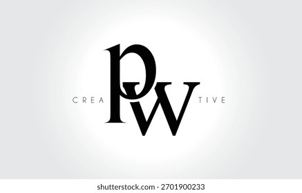 PWpw Elegant Serif Monogram Logo – Luxury Lowercase Typographic Lettermark for Modern Branding