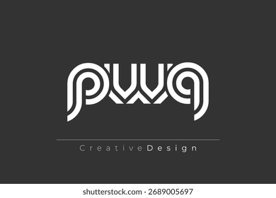 PWQ Creative Unique Modern Letter Logo Design. Elegant Monogram Logo Design with Decorative Elements and Typography