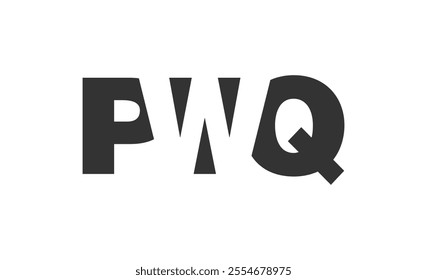 PWQ logo design. Initial letter P W Q bold font style for tech startups, consulting, corporate branding. Creative company name, headlines typography identity, trendy logotype. Vector illustration.