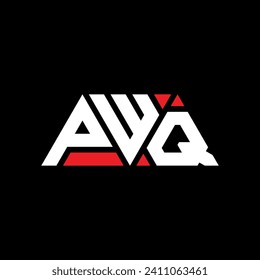 PWQ triangle letter logo design with triangle shape. PWQ triangle logo design monogram. PWQ triangle vector logo template with red color. PWQ triangular logo Simple, Elegant, and Luxurious design.