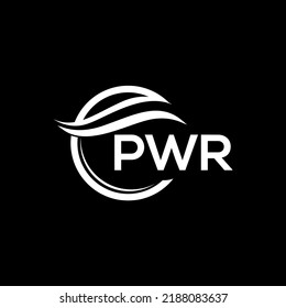 PWR letter logo design on black background. PWR creative circle logo. PWR initials  letter logo concept. PWR letter design.